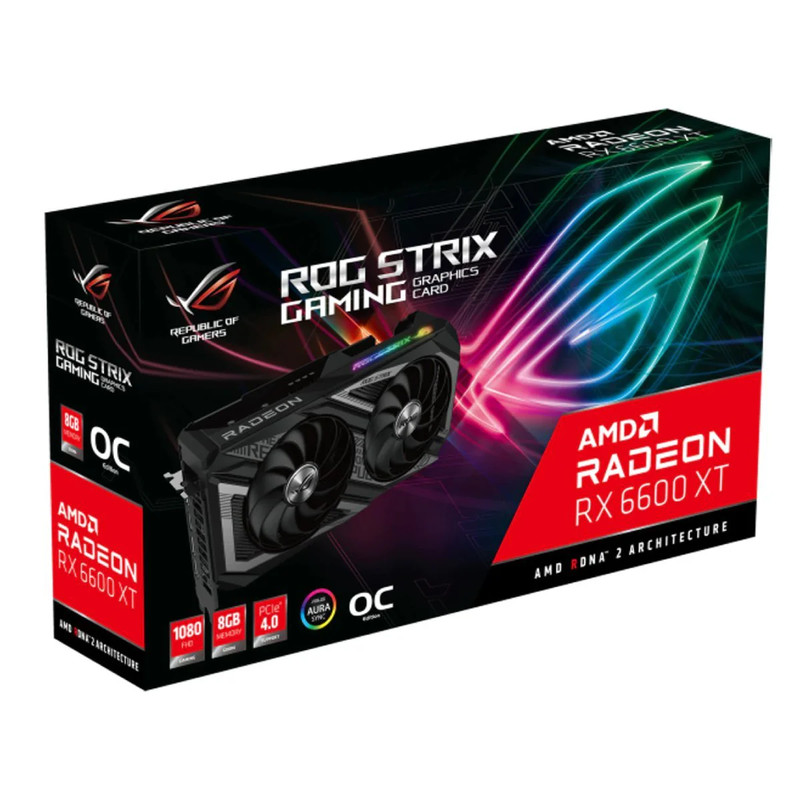 Asus ROG Strix RX 6600 XT O8G GDDR6 Graphics Card - كرت الشاشة
